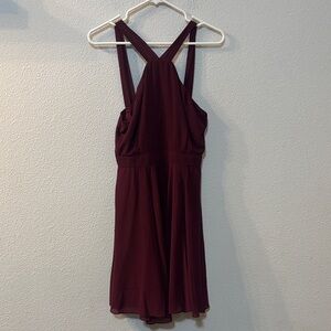 Lulu's Rich Burgundy Midi  Dress